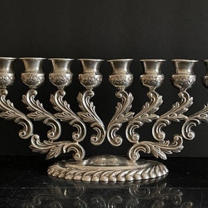Impressive Sterling Silver Jewish Menorah 282 Grams