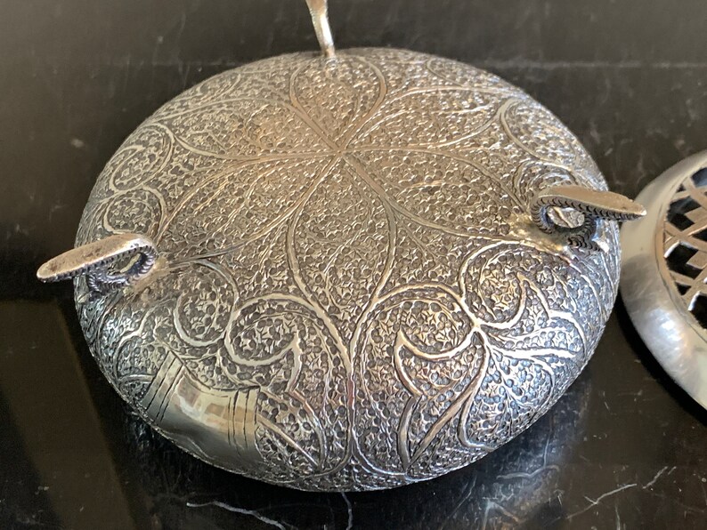 Silver Ornate Persian Islamic Incense Censer Box With Dove Etsy