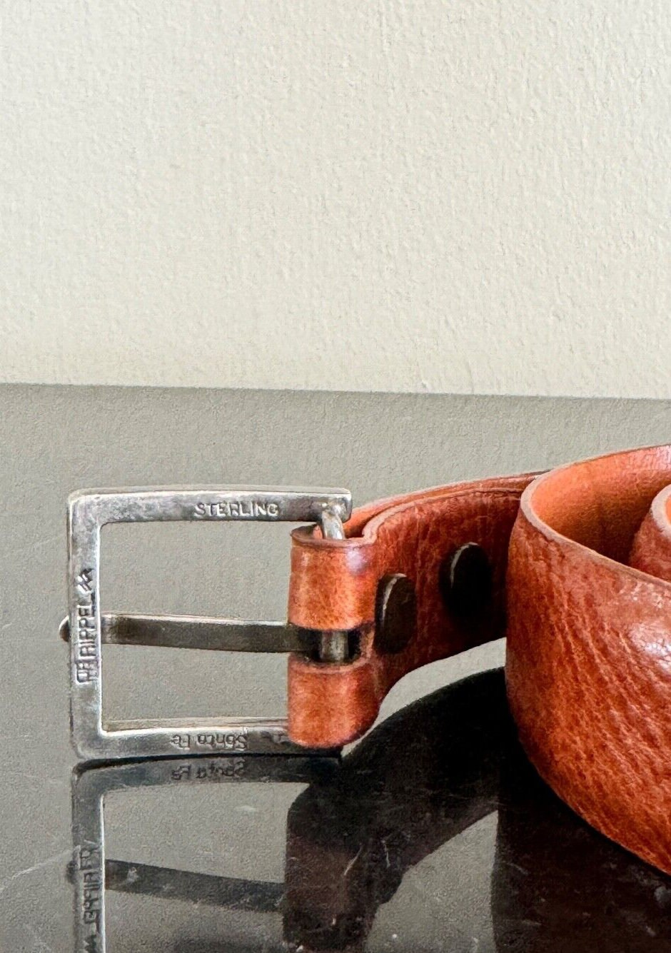 Vintage Tiffany And Company Genuine Lizard Belt Sterling Silver Buckle Black 40 Tiffany Genuine Brown Lizard Leather Mens Belt Size 40 | The  main image 4