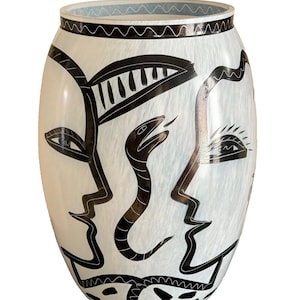 Kosta Boda Large Ulrica Hydman-Vallien 13 1/2" Tall Adam and Eve Glass Vase