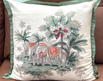 Jim Thompson Silk Elephants Design Decorative Throw Pillow