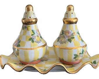 Mackenzie Childs Lemon Curd Sale e Pepe con Vassoio *