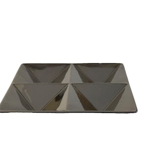 Arabia Origami Black Porcelain Relish Platter Designed by Finland Kaj Franck