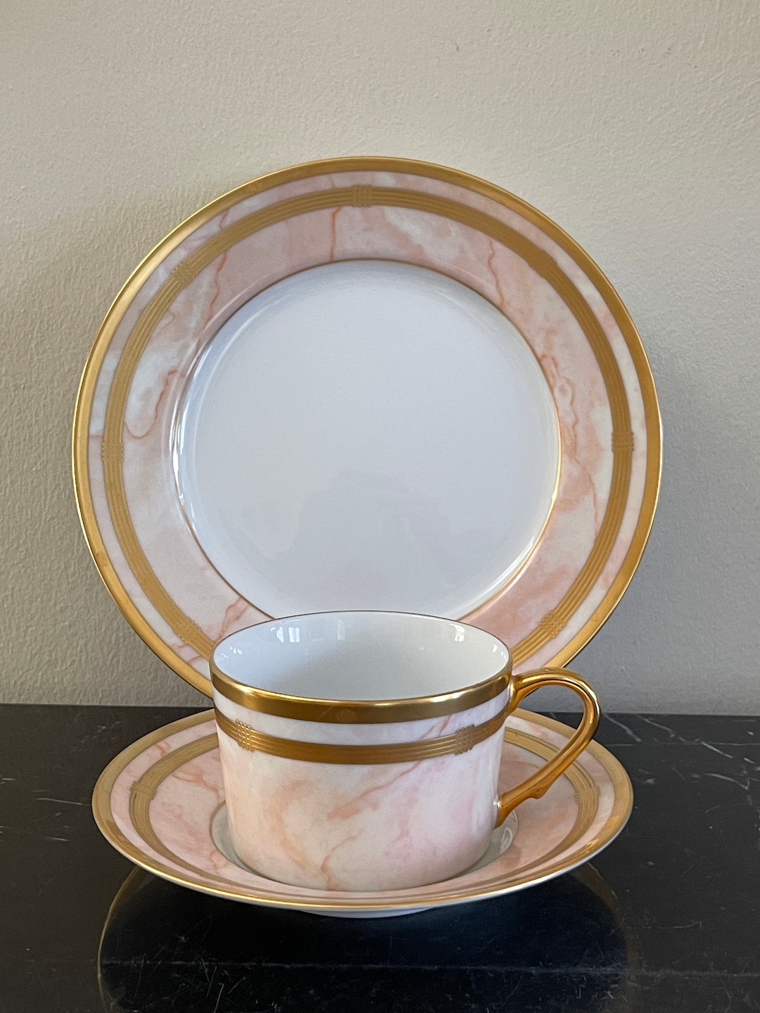 Christian Dior Marbre Rose Cup, Saucer and Plate Trio - Etsy