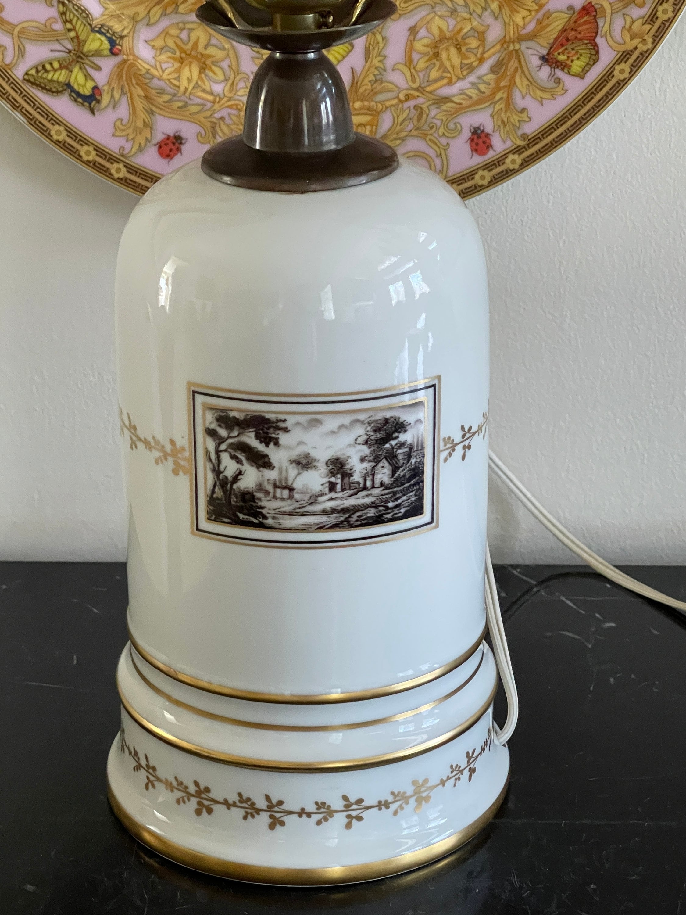 未使用　イタリア　リチャード　ジノリ　テーブルランプ　イタリアアンフルーツ柄 訳あり・売り切り品】リチャードジノリ／イタリアアンフルーツ