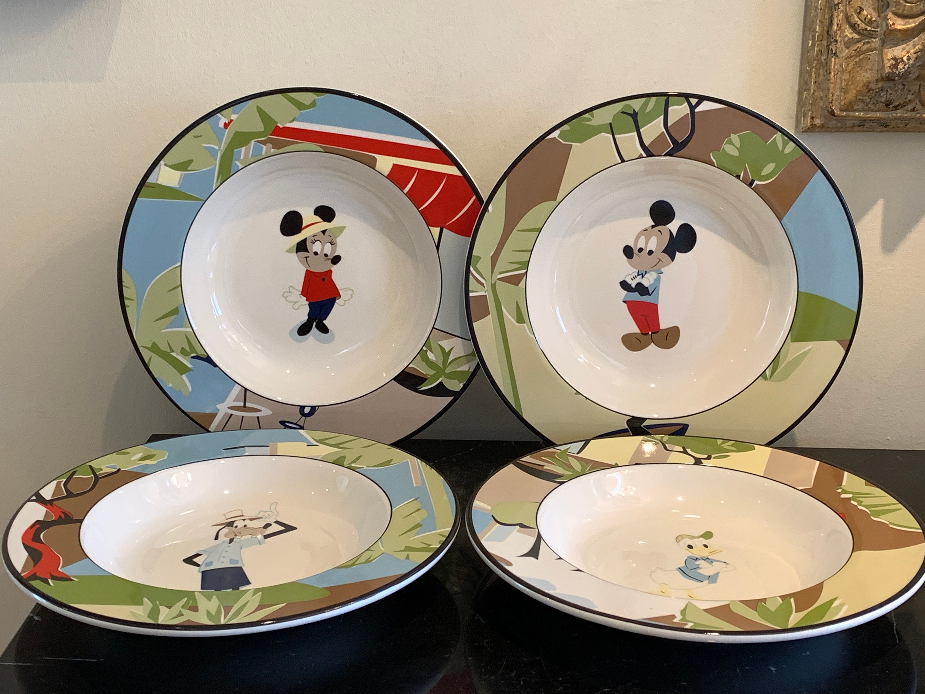 Disney Direct Abstract Design Characters Soup Rim Bowls Plates - Etsy