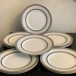 Wedgwood Colonnade Black 8 1/8" Salad Plates Set of 12