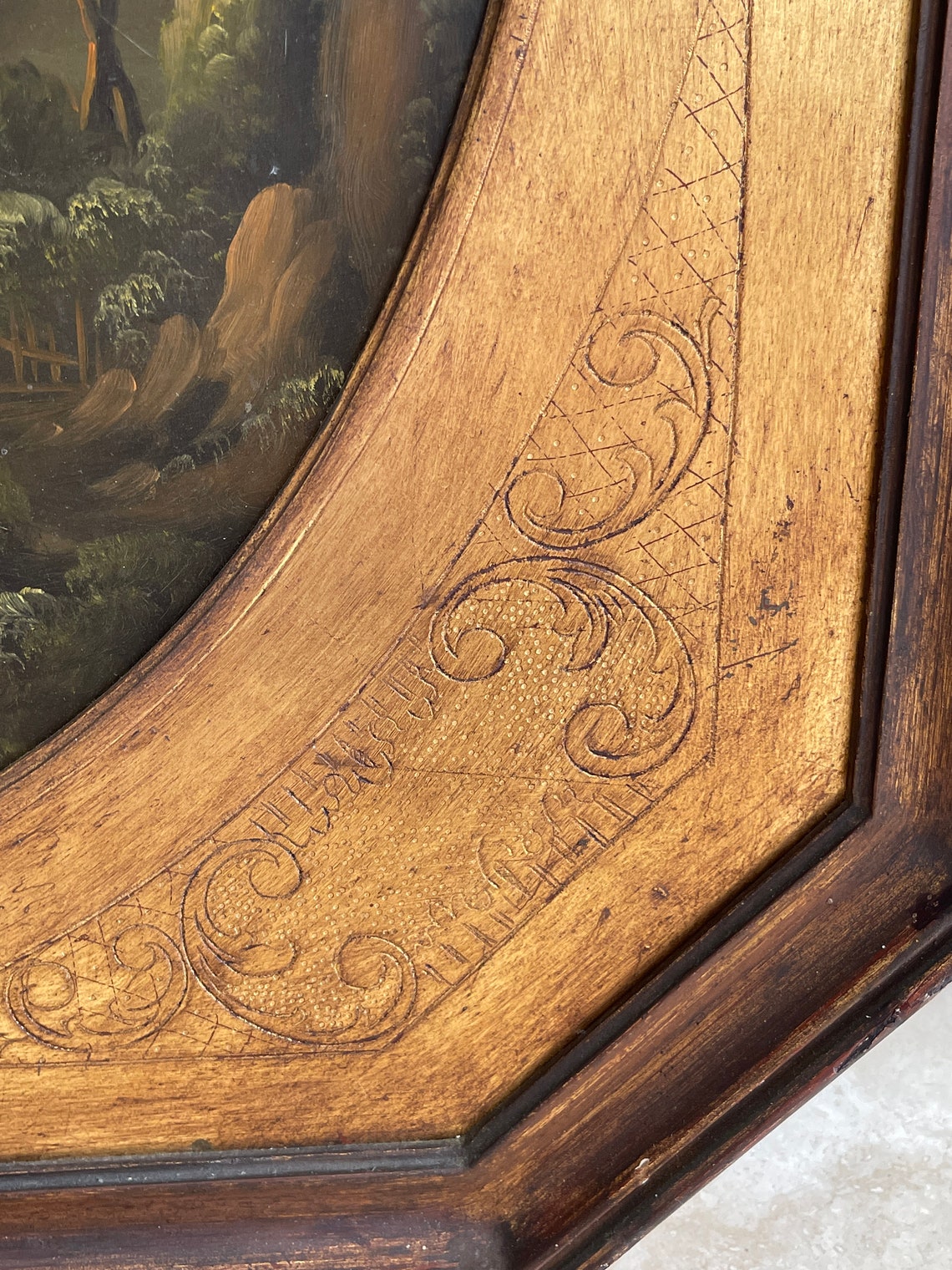 Original Van Ros Landscape Oil Painting on Board With Gilt - Etsy