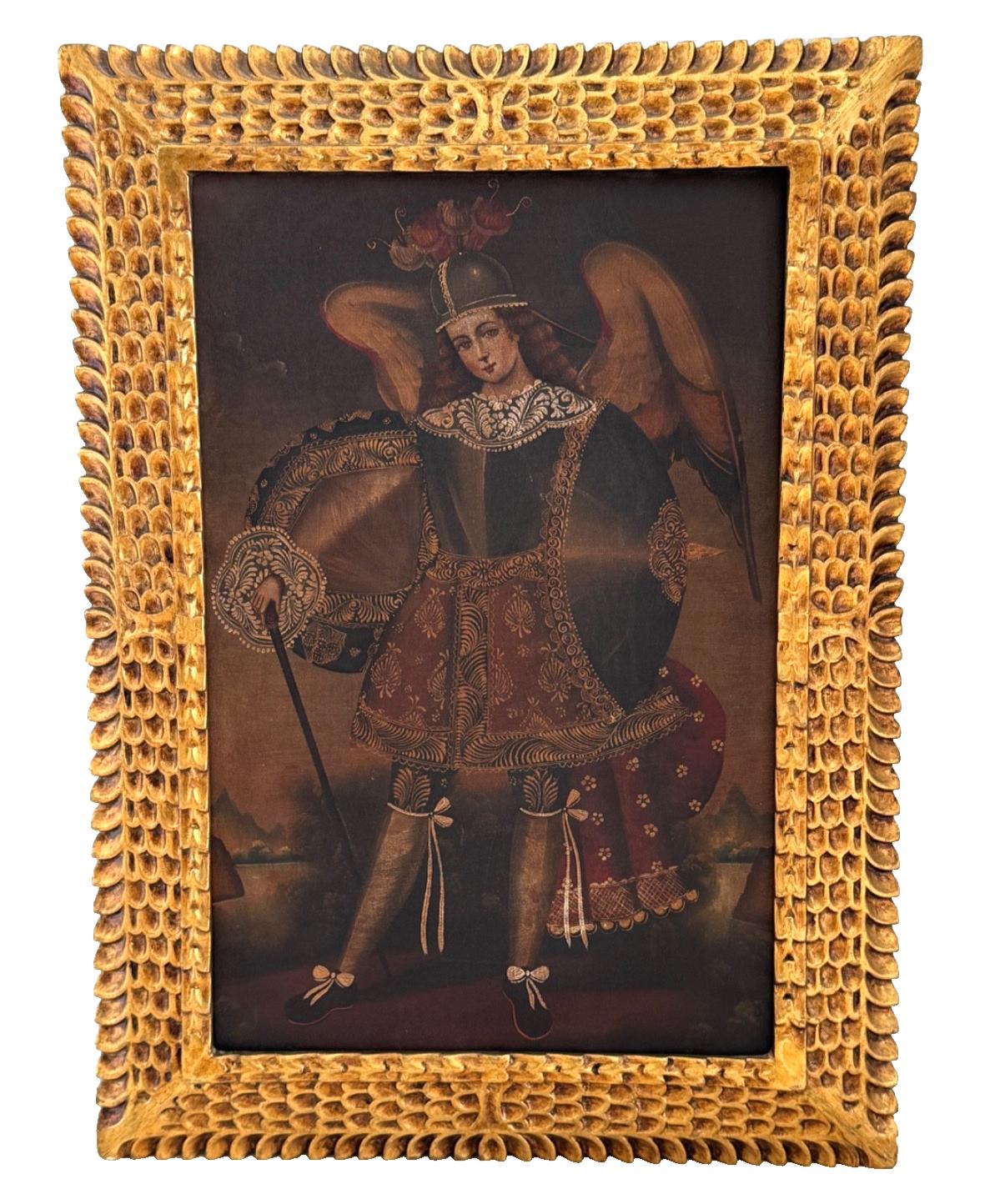 Peruvian painting on oil canvas angel Rafael Salud SAN RAFAEL ARCANGEL 3 — ESCUELA CUZQUEÑA EN MEXICO  main image 2