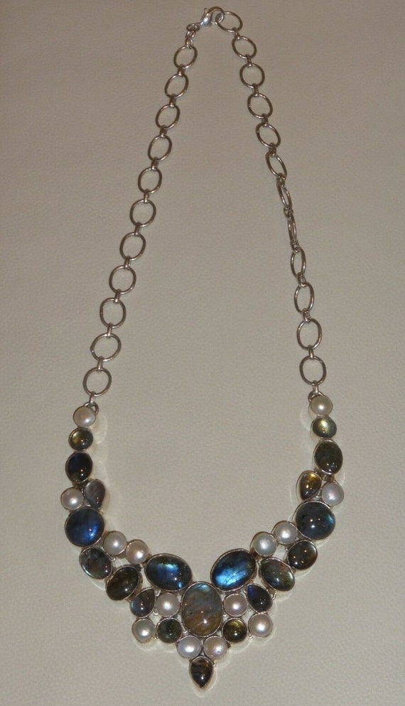 Sterling Silver.925 and Natural Stones Necklace