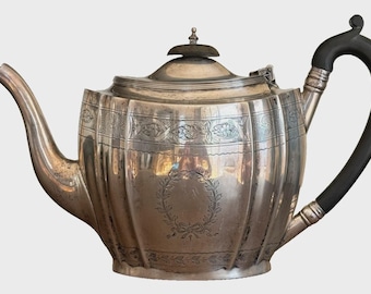 Tetera antigua de plata esterlina de S. Blanckensee & Sons, Londres, 1916