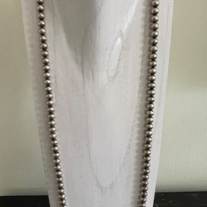 Elegant Sterling Silver Round Beads Necklace 68 Grams *
