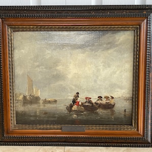 Richard Parkes Bonington (British) On The French Coast Framed Artwork Painting