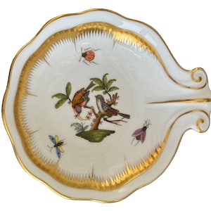 Herend Adorable Porcelain Rothschild Bird Dish 7714/RO