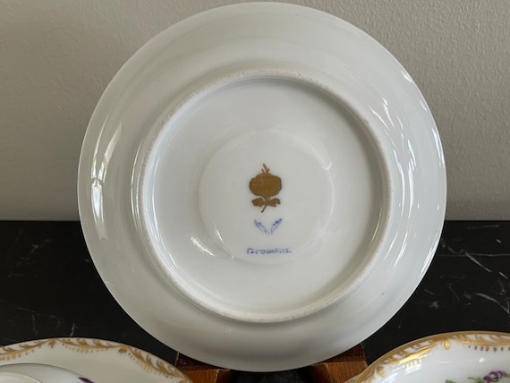 Antique Dresden Franziska Hirsch 1901-1914 Porcelain Mark Cups and