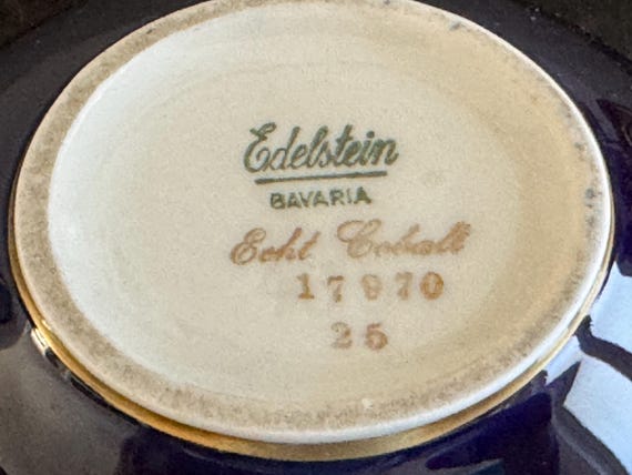 Edelstein Bavaria Porzellan Kobalt Blau Deckeldose oder Konfektschälchen