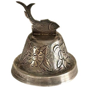 Vintage MACIEL Mexico Silver 900 Figural Fish Bell 97 Grams