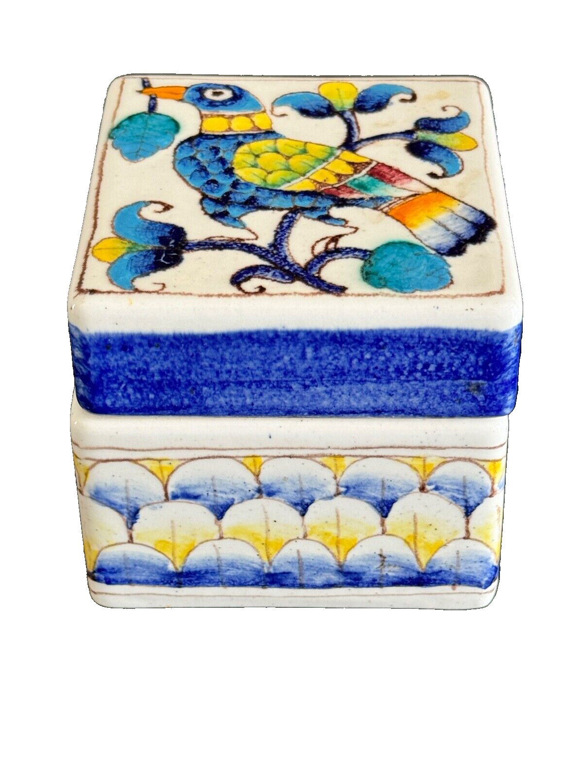 Romano Innocenti ロマーノ・インノチェンティ ヴィンテージ Vintage Romano Innocenti Hand Painted Italian Pottery Lidded Box