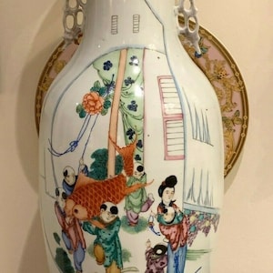Monumental Antique Chinese Famille Rose Porcelain Vase
