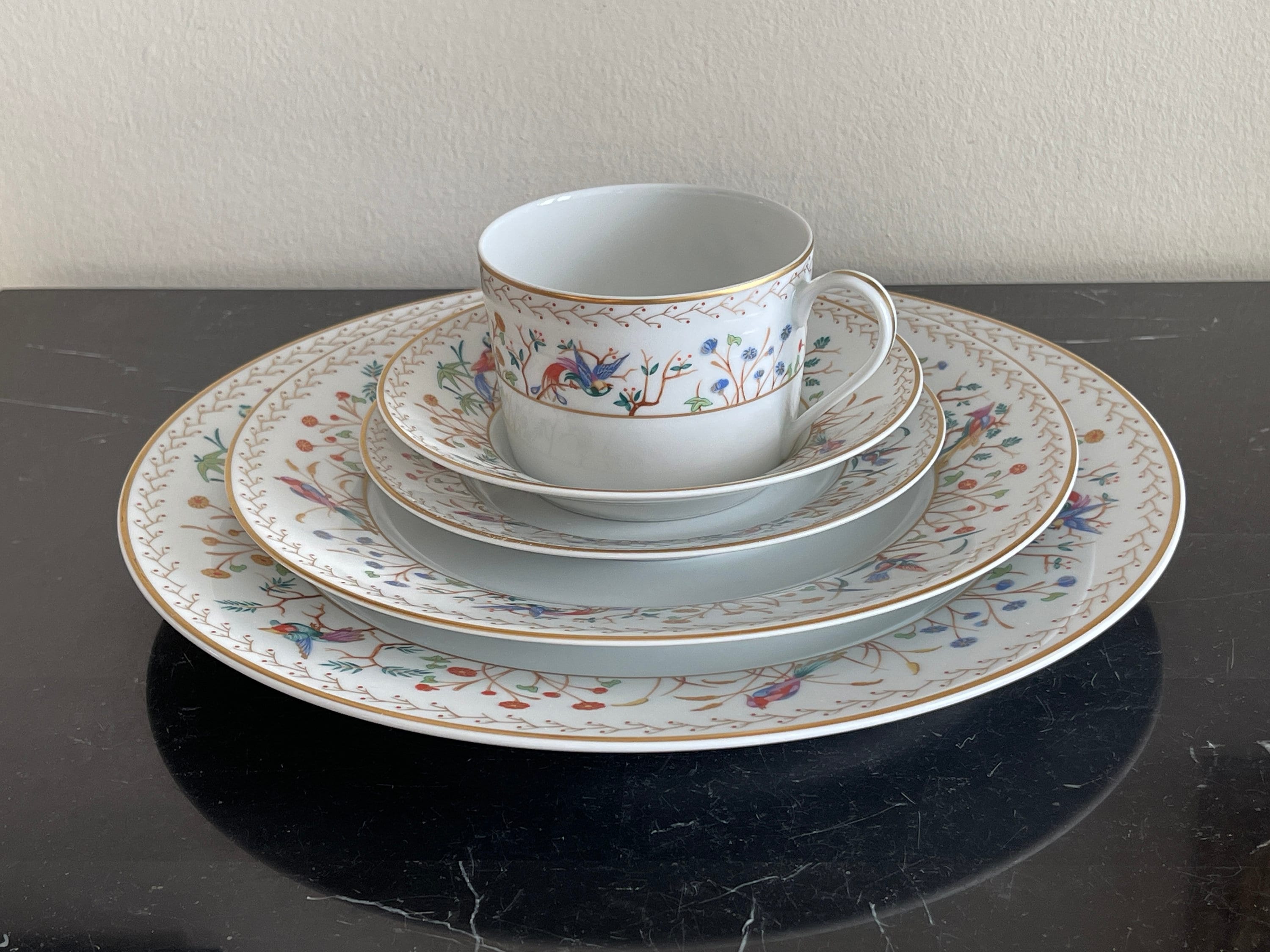 Tiffany & Co Audubon Limoges Hard to Find Porcelain China 5 Piece 