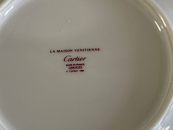 Cartier La Maison Venitienne Limoges Porcelain Jade Pattern 3 Cups