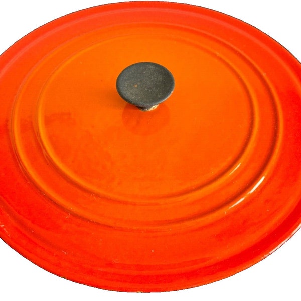 Vintage Le Creuset France Flame Orange #2226 Letter D Dutch Ovendeksel alleen