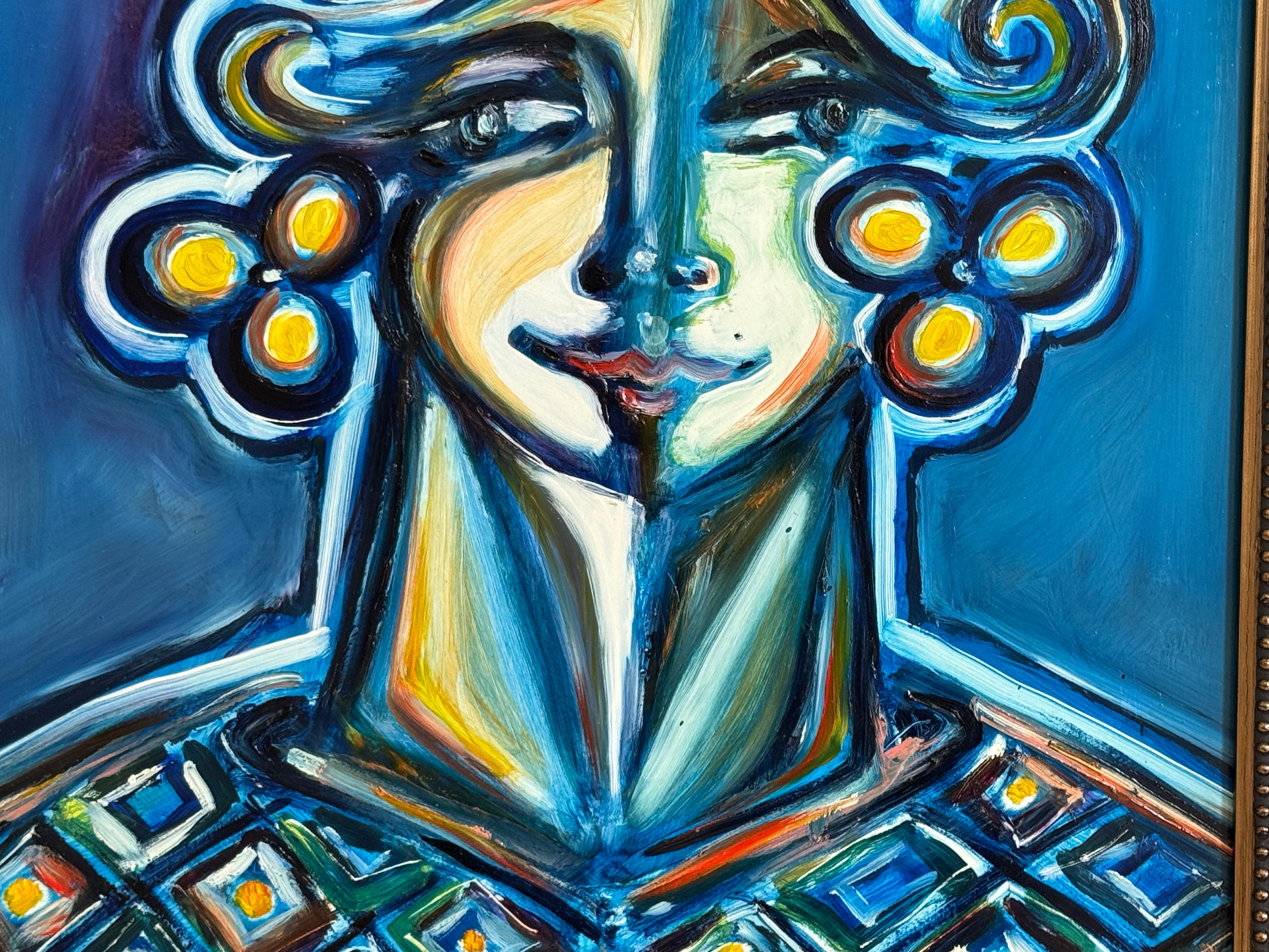 Jorgen Fernandez Miami Artist Framed and Signed Acrylic on Board