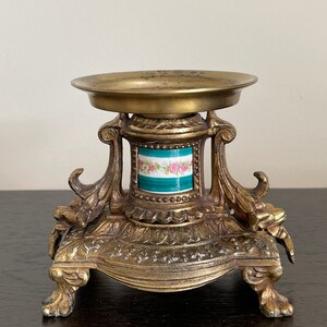 Vintage Brass and Porcelain Adaptable Candle Holder