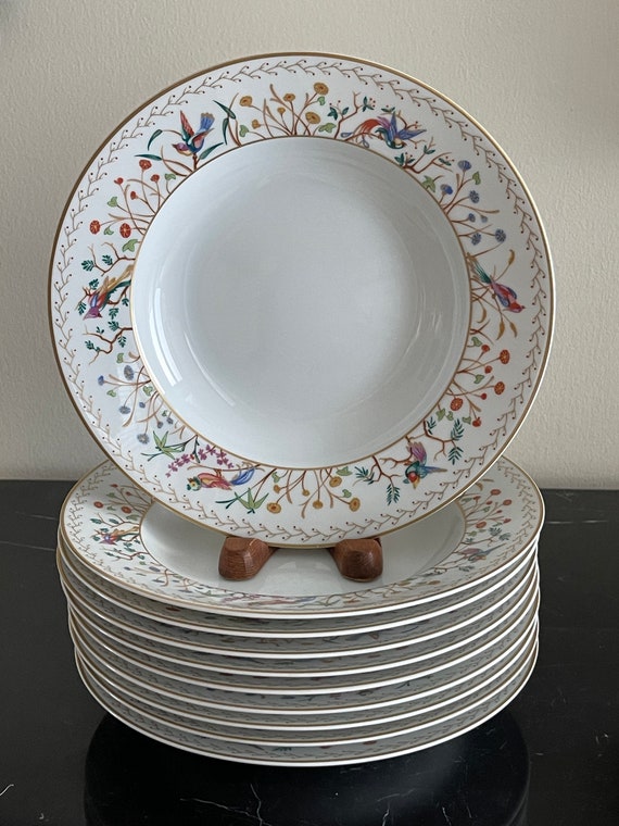 Tiffany & Co Audubon Limoges Hard to Find Set of 10 Porcelain Rim