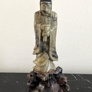 Vintage Chinese Soap Stone Hand Carved Figurine