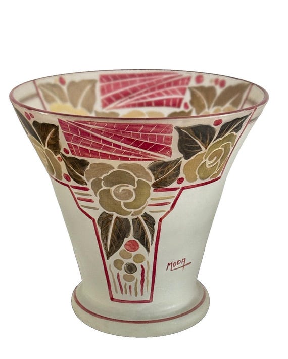 Daum Nancy Vintage 1920's Art Deco French Cameo Glass Vase - Etsy