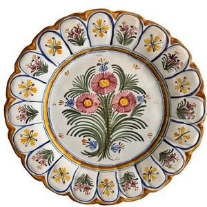 Impressive Vintage Hand Painted Spanish Talavera 17 3/4" Wall Plate, Spain