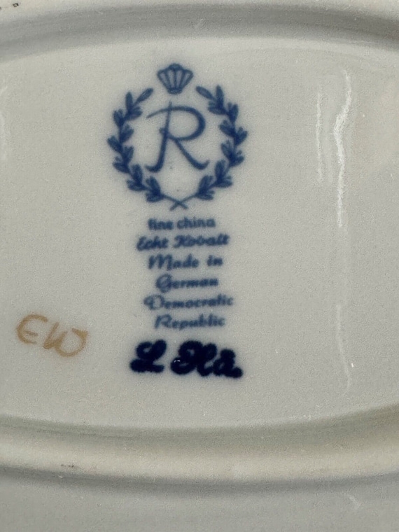 Vintage Reichenbach Echt Kobalt Germany Cobalt Blue & Gold Oval