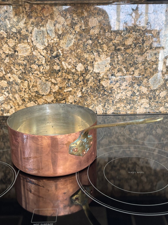 Lot De 7 Casseroles Anciennes En Cuivre Havard - Made In France - Taille 10 à 20 Cm - Occasion