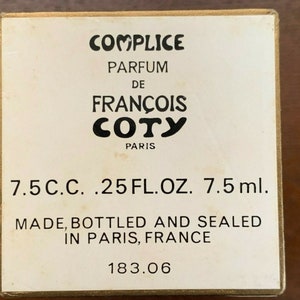 Complice De Francois COTY 0.25 oz/ 7.5 ml Sealed Perfume in Box image 3