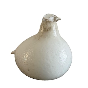 Iittala Finland Oiva Toikka Nuutajarvi Littala White Glass Bird Figurine