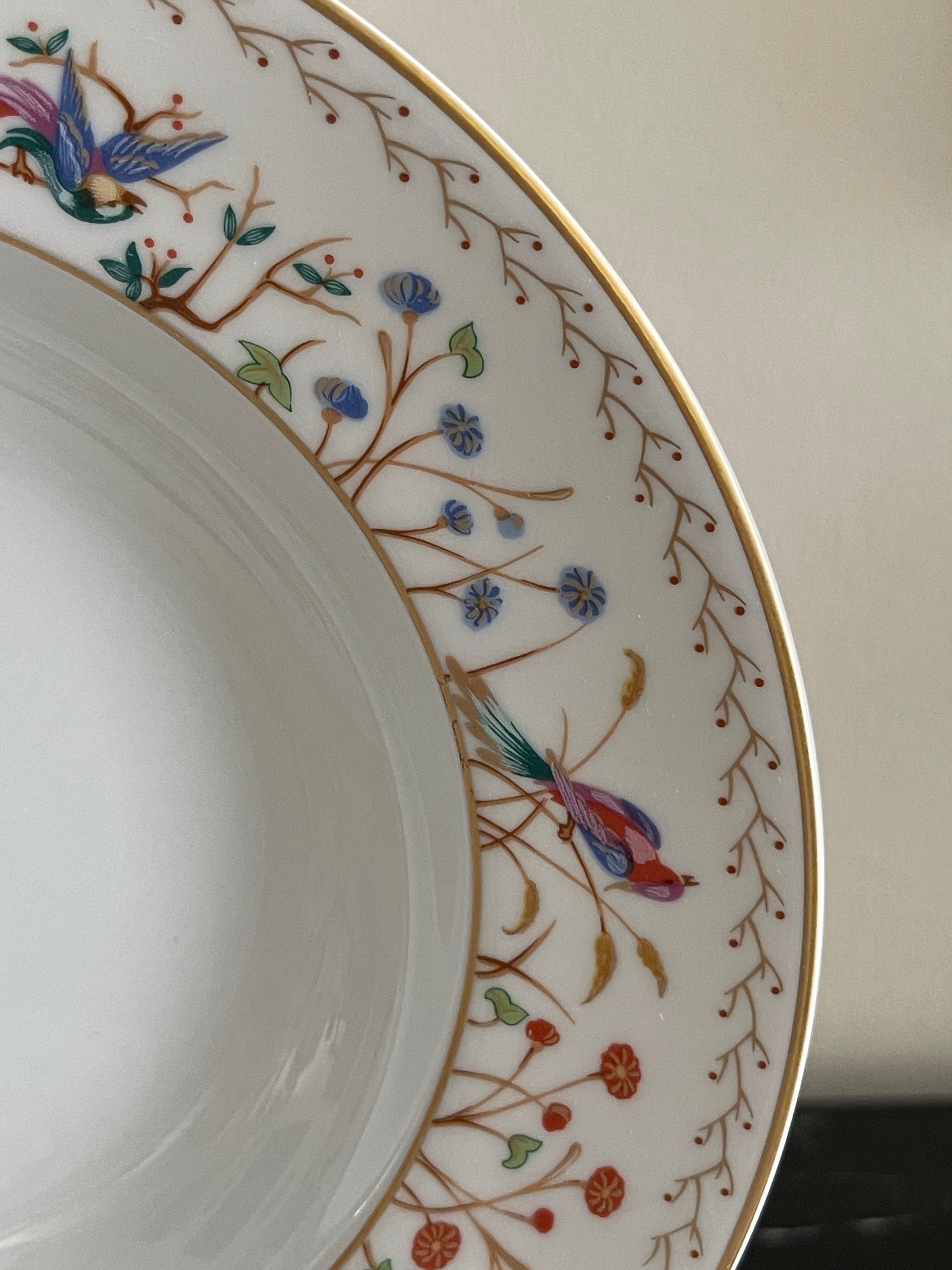 Tiffany & Co Audubon Limoges Hard to Find Set of 10 Porcelain Rim