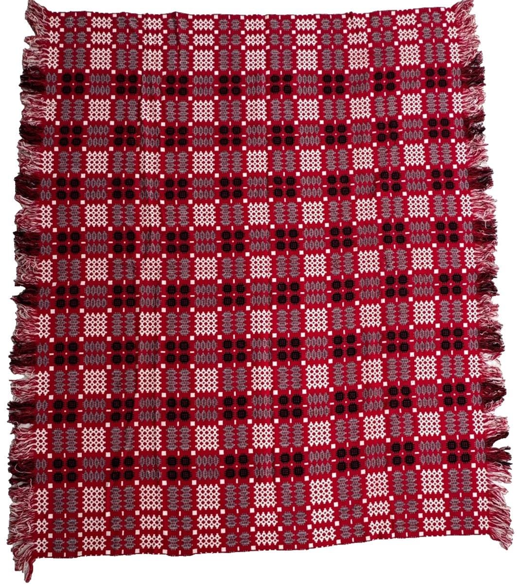 Traditional Large Woven Welsh Tapestry Blanket 91 3/8
