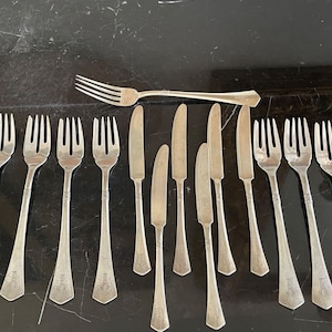 Antique H. Meyen Co 800 Silver Flatware 14 Pieces, 488 Grams