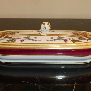 Antique Hand Painted Porcelain Razor Lidded Box - Etsy