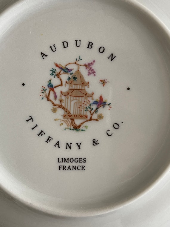 Tiffany & Co Audubon Limoges Hard to Find Set of 10 Porcelain Rim