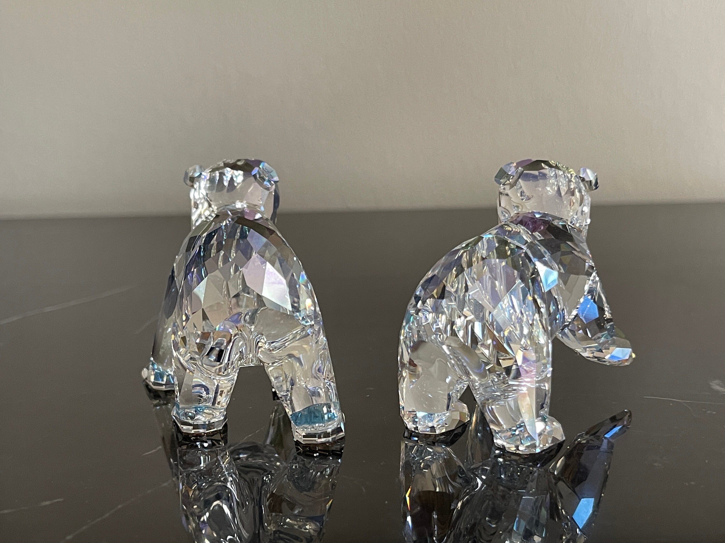 Swarovski Crystal Polar Bear Cubs Figurines in Original Box