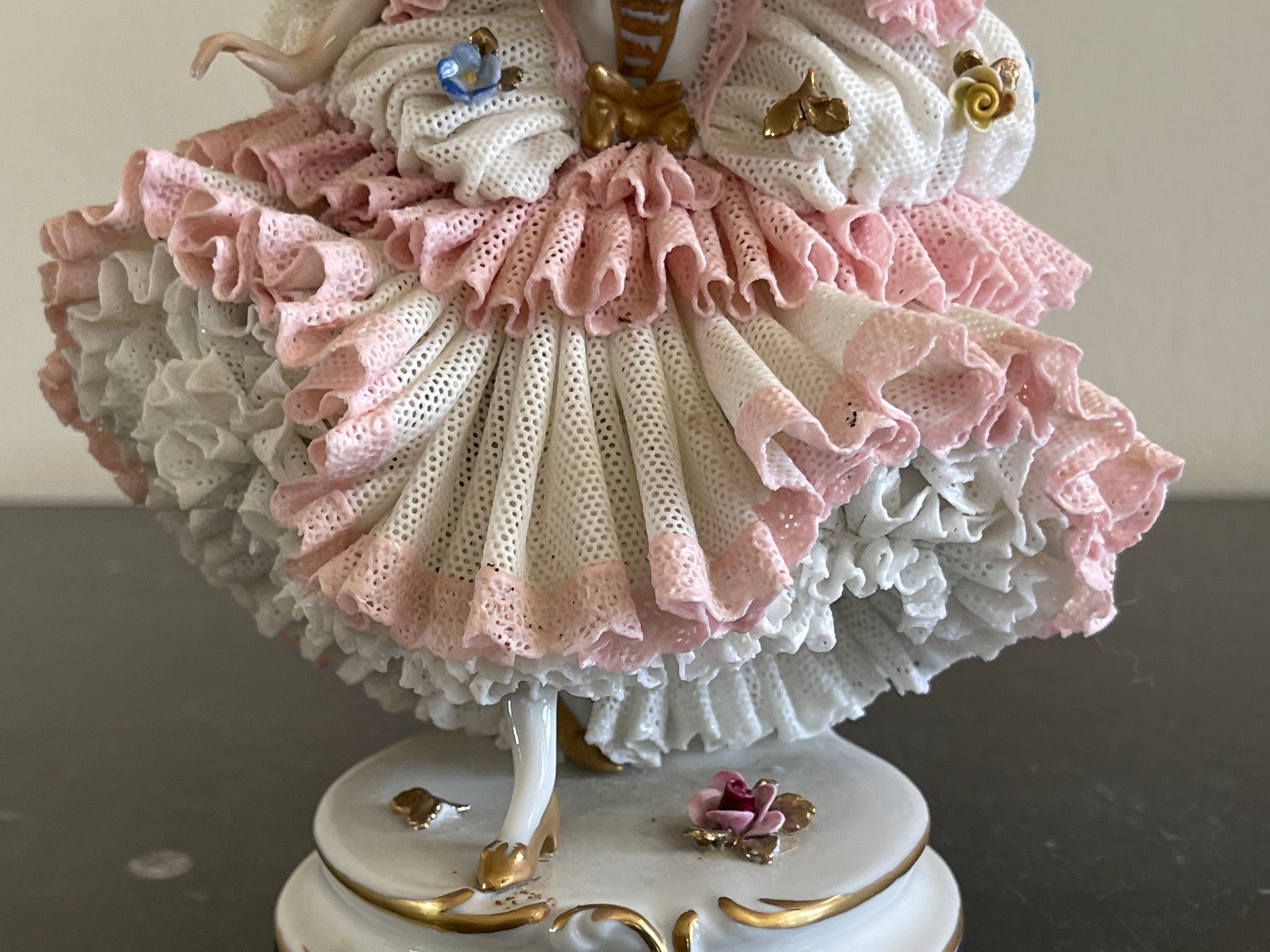 Antique Dresden Germany Volkstedt Lace Porcelain Figurine - Etsy