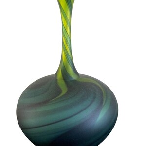 Scott Gamble Signed 2012 Art Studio Glass Green Vase
