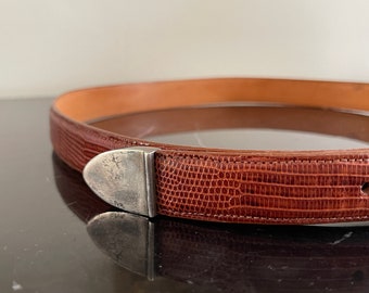 PAT AREIAS Size 29 Brown Lizard Belt Strap PAT AREIAS Size 29 Brown Lizard Belt Strap | eBay main image 4