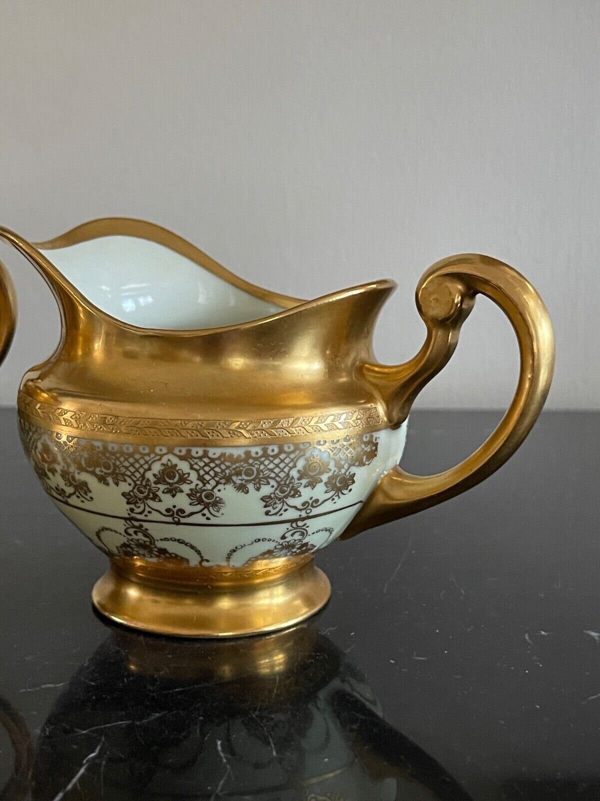 Hutschenreuther Selb Bavaria Porcelain 1929 Gold Encrusted Creamer