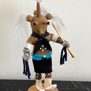 Native American 8" Tall Hopi Mud Head Kachina Signed By A. Smith
