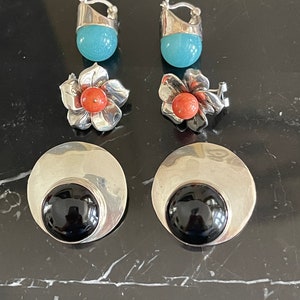 Fashion .925 Sterling Silver Set of 3 Earrings with Stones
