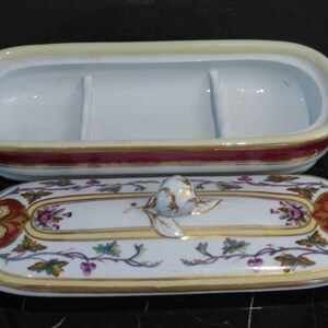 Antique Hand Painted Porcelain Razor Lidded Box - Etsy