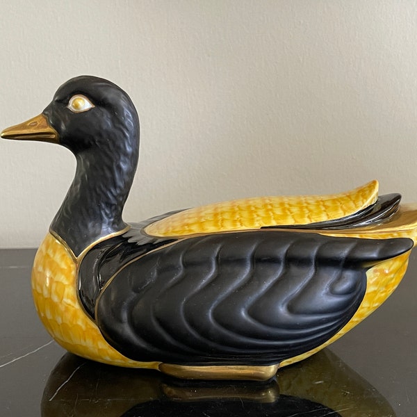 Manifattura Porcellane Artistiche Sergio Dauti Italian Porcelain Duck Figure